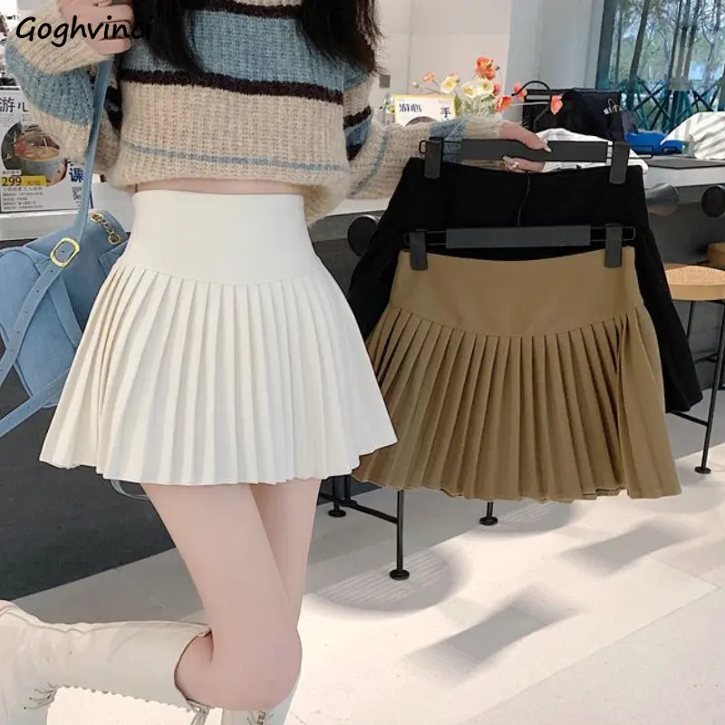 Mini-Pleated-Skirts-for-Women-Vintage-Thick-High-Waist-Ins-Sweet ...