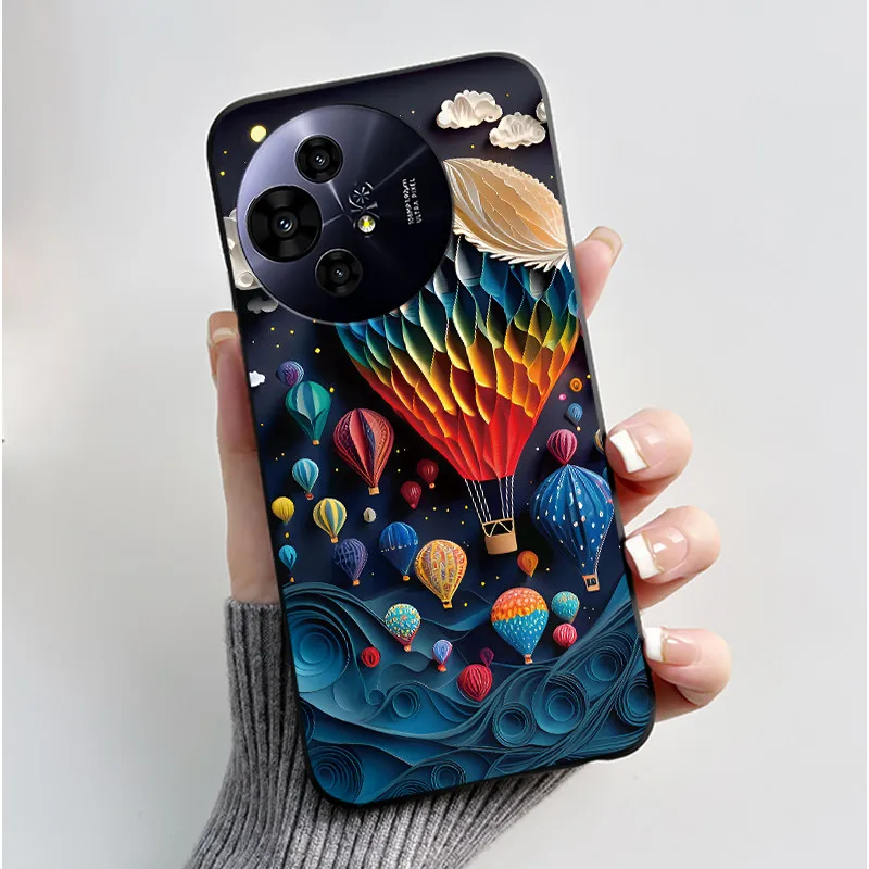 Aesthetic Cute Cat Astronaut Soft Silicone Black Protective Phone Case Cover