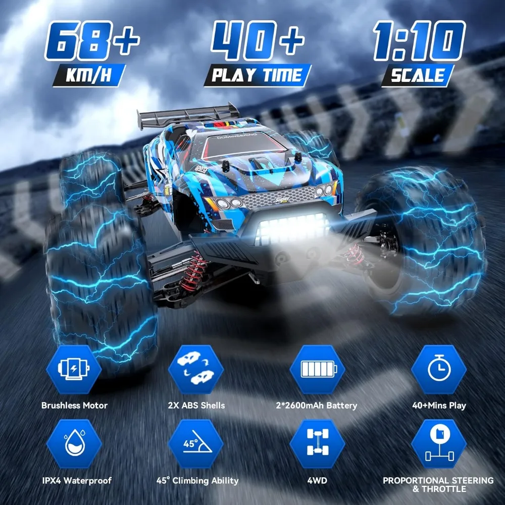 Brushless RC Cars, 1:10 68+ KMH High Speed Remote Control Car for Adults Boys