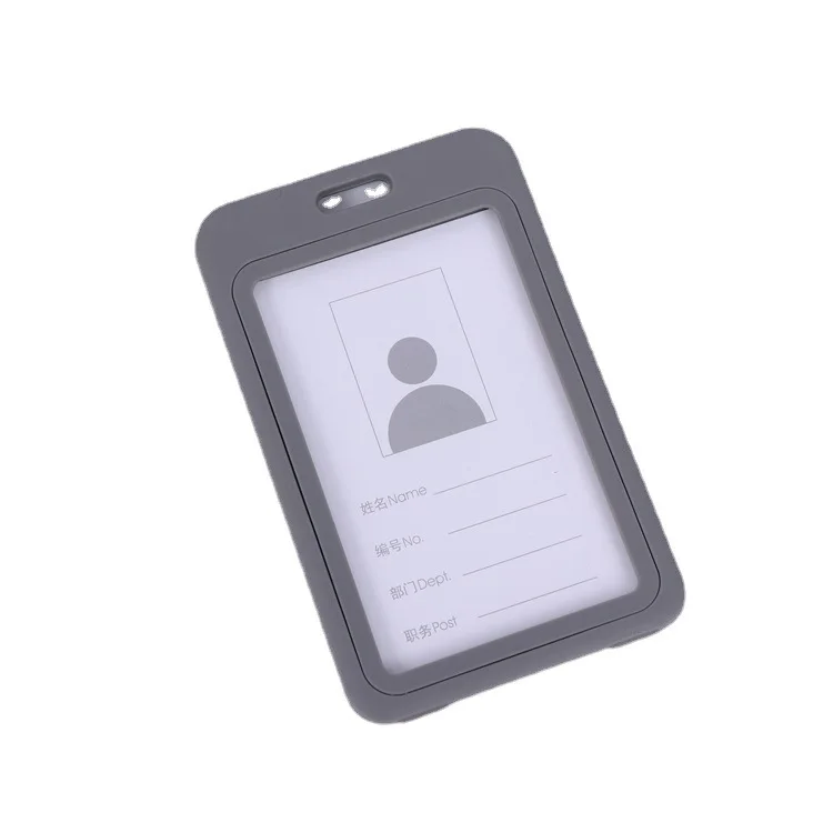 Cheap Transparent Credential Badge Holder Lanyard for Business Meeting Visiting Hang Pass Tag ID Card Candy Color Protector Case