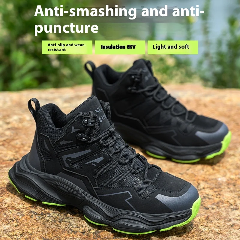 Fashion Men Safety Boots With Steel Toe Cap Anti-smash Work Safety Shoes Men Indestructible Work Hiking Warehouse Shoes - 3