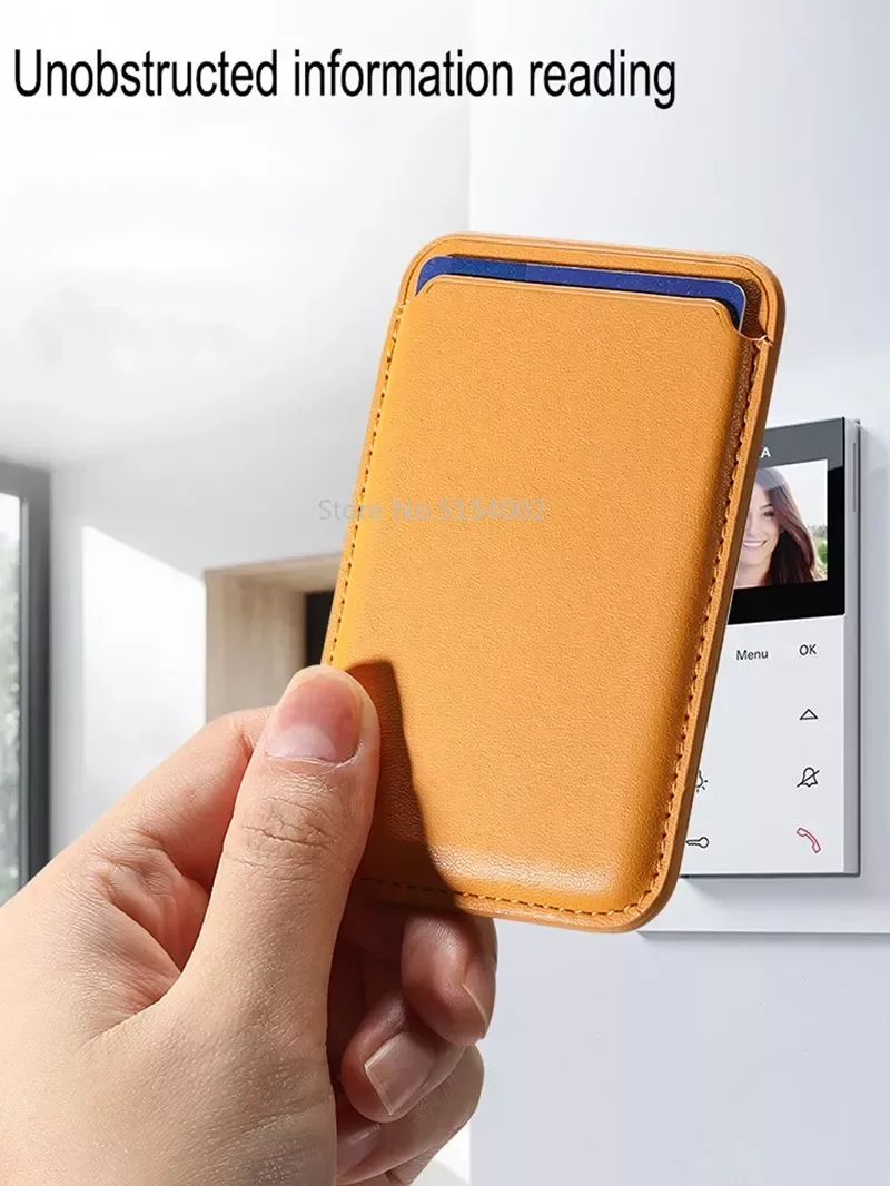 Leather Wallet Card Holder for Men Women Phone Magsafe Magnetic Bag Case Accessories