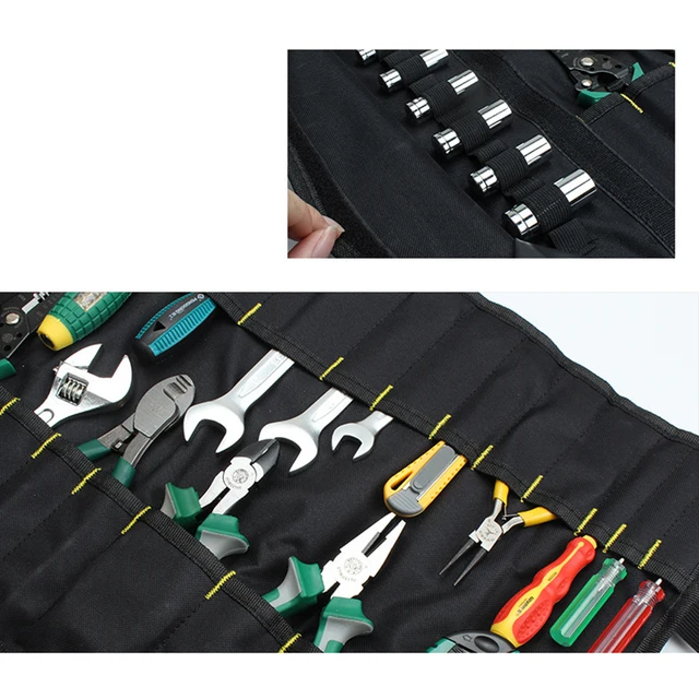 New Multifunction Oxford Cloth Folding Wrench Bag Tool Roll Storage Portable Case Organizer Holder Pocket Tools Pouch 6