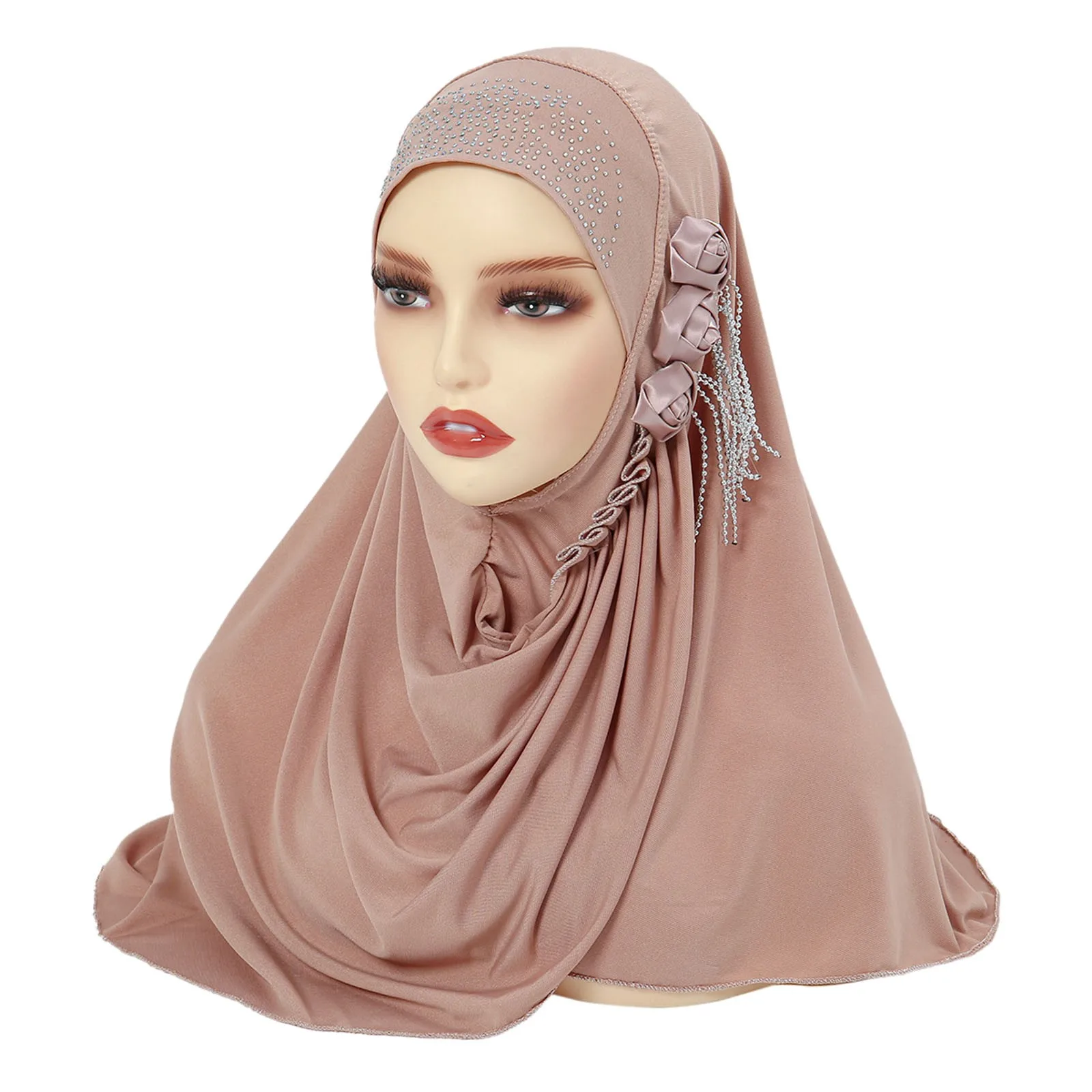 

Instant Hijabs Chiffon Hijab Scarf With Cross Jersey Caps Bonnet Muslim Fashion Women Veil Scarf HIjab With Cap Attached Shawls