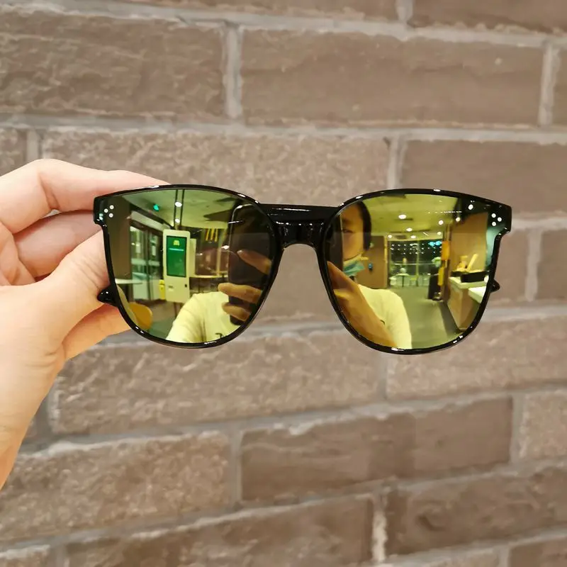 New Children Shape Round Sunglasses Girl Boy Shiny coating Double Color Vintage Sunglasses UV Protection Glasses Child_voghion.com