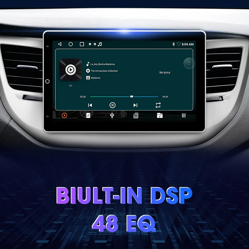 Srnubi Radio Multimedia Universal para Auto con Android Carplay de 10 Pulgadas, Reproductor 2Din con Pantalla IPS, Estéreo para Auto, Navegación GPS 4G, DSP, Pantalla Dividida, Unidad Principal 6