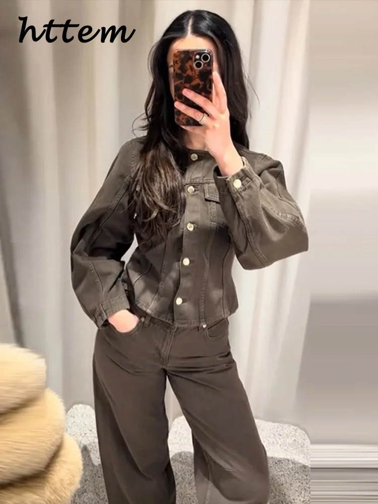 Women's Slim Fit Denim Jacket and Pants Set - 2025 Spring Fashion Collection
