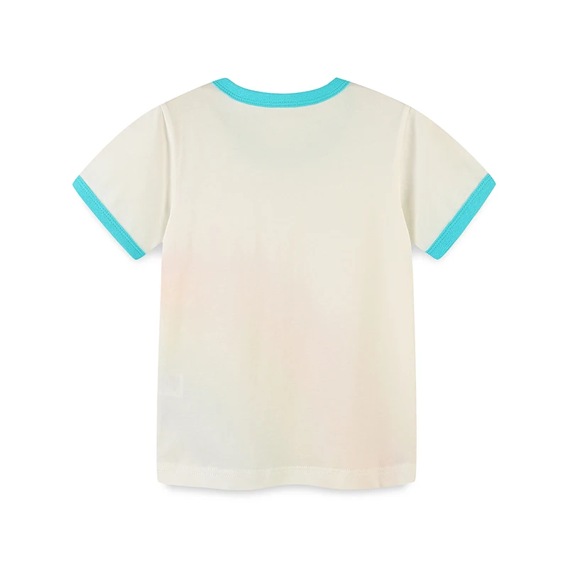 One-piece Summer Boys Short Sleeve Casual Knit Cotton Cartoon Rainbow Pattern Crew Neck T-Shirt 2-7 Y 2