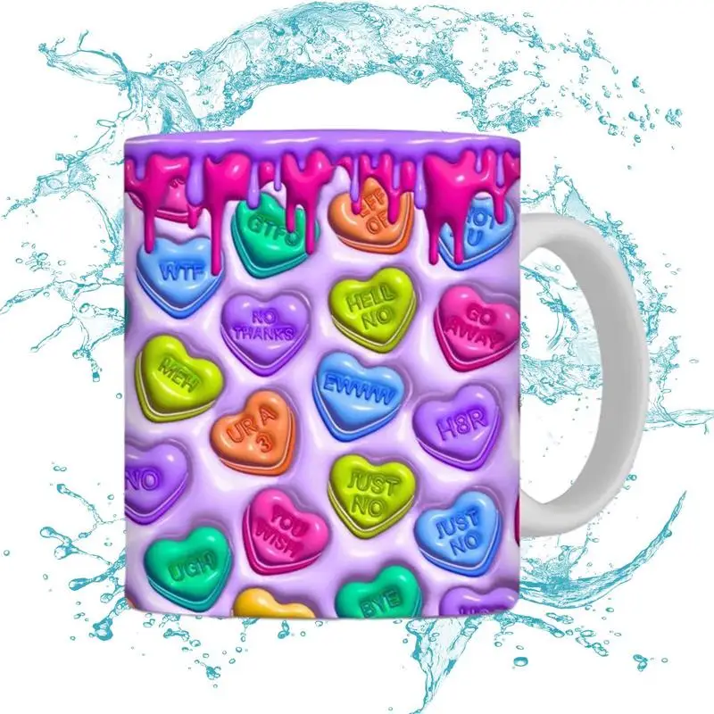 

3D Керамическая Кофейная Кружка 400 мл, романтическая кофейная кружка для напитков, креативная декоративная фарфоровая чашка, подарок на день Святого Валентина