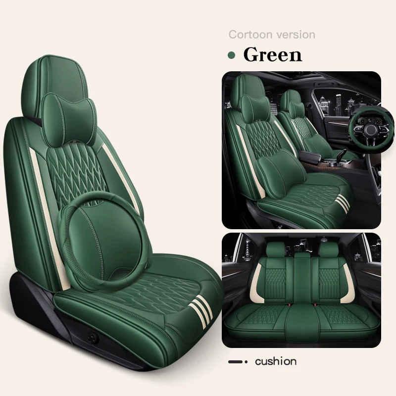 UniversalCarSeatCoversForSedanSUVDurableLeatherFullSetFive