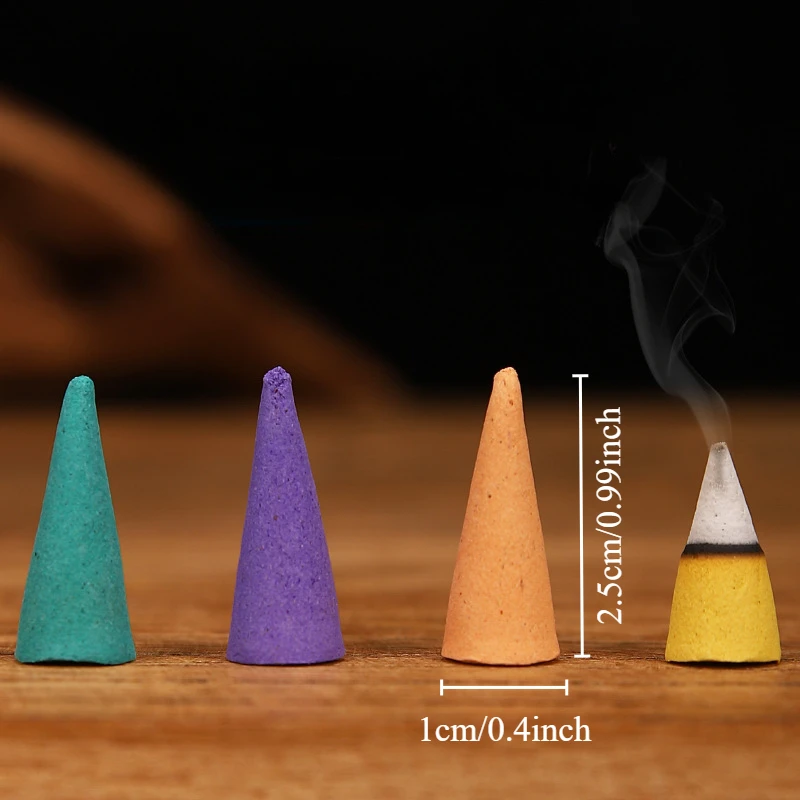 Incense Cones 60Pcs Scented Anxiety Relief Fragrance Natural Scents Meditation Relaxation Sandalwood