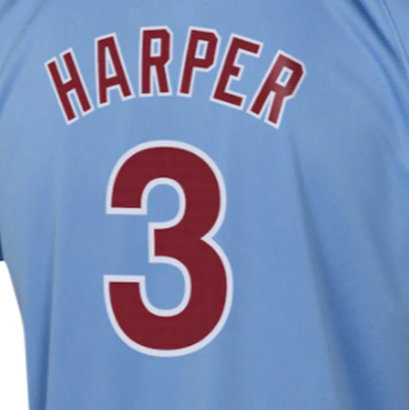 thumbnail image 1 of Camisetas de béisbol de la famosa marca de Filadelfia con bordados para hombres, mujeres y jóvenes personalizados #3 HARPER #5 STOTT #7 TURNER #45 WHEELER, 1 of 4