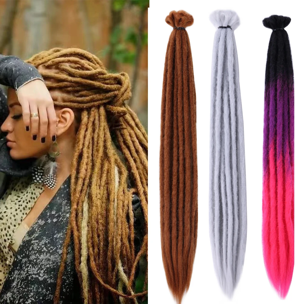 

10 Strands Synthetic Dreadlocks Hair Extension Crochet Braids for Afro Women Hip-hop Reggae Style Faux Locs Hair Accessories