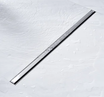 304 สแตนเลสยาวแถบท่อระบายน้ําชั้นห้องอาบน้ําขนาดใหญ่ Displacement ห้องน้ํารูปสี่เหลี่ยมผืนผ้ายาวระงับกลิ่นกาย 1