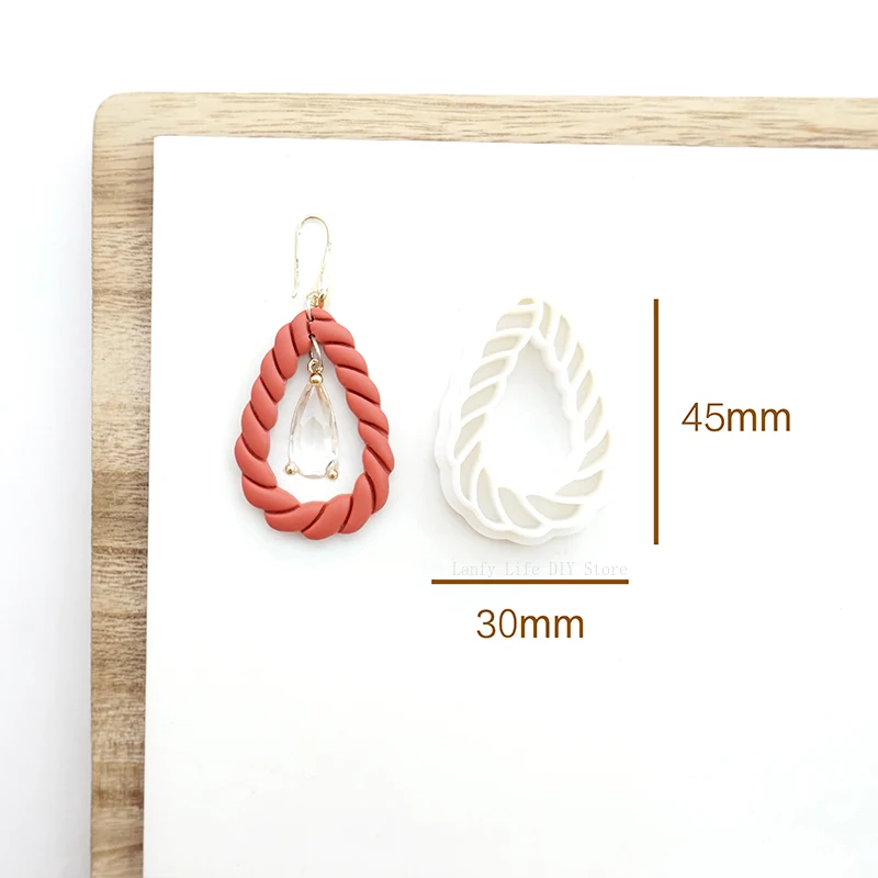 Hollow Ring Polymer Clay Cutter Twist Texture Polymer Clay Earring Mold DIY Holiday Party Earring Pendant Shape Pottery Tools polymer clay tools,pottery sculpting tools,clay sculpting tools,pottery tools,clay craft tool