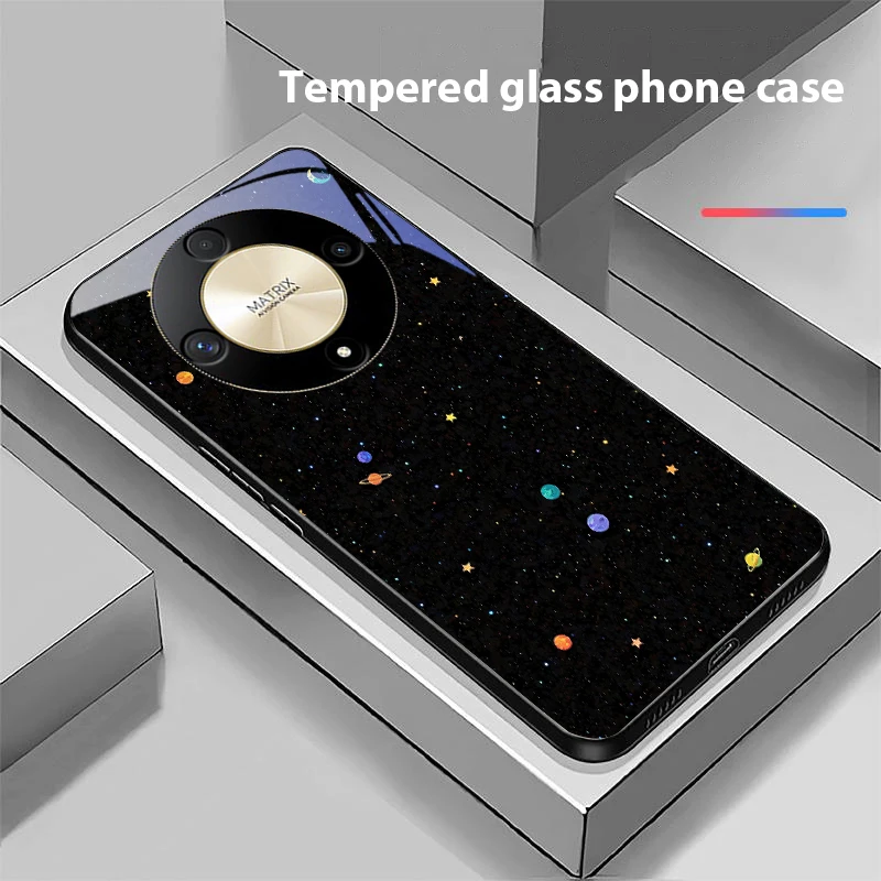 Astronaut Planet Tempered Glass Phone Case