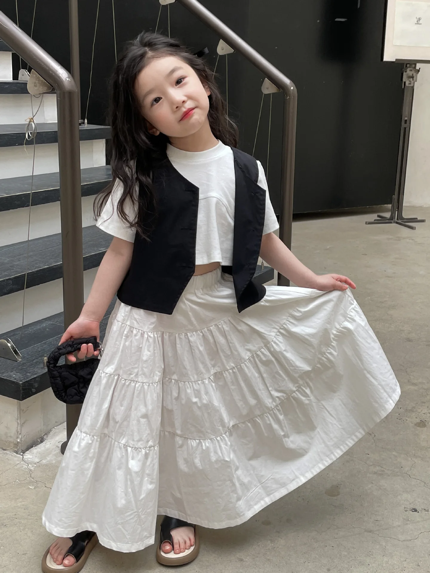 여아 조끼 코트, 한국 스타일 아동복, 소년 소녀 후드 캐주얼 조끼, 어린이 세트 단색 조끼, 가디건 의류, 2024