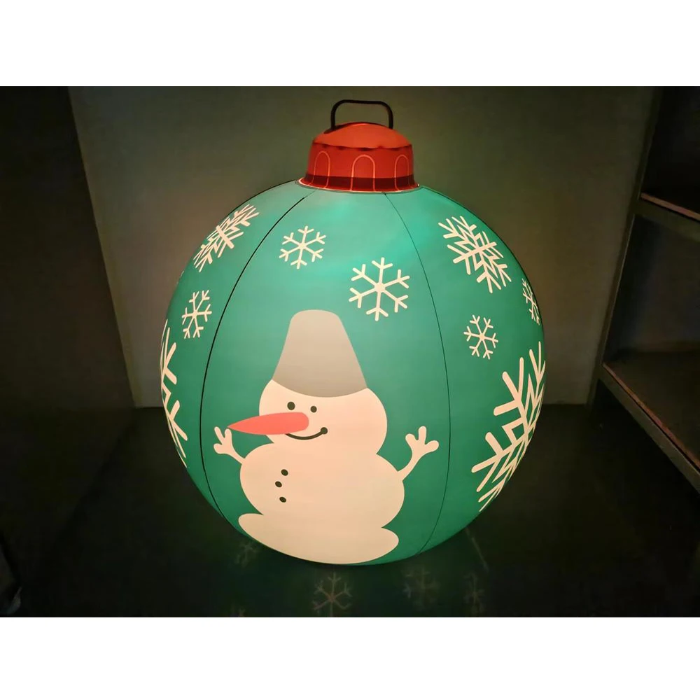 Opblaasbare kerstbal, 60 cm led-kerstdecoraties, grote kerstballen, rood, voor buiten, kerstdecoratie, opblaasbare pvc-kerstbal, gepersonaliseerde kerstboomversiering (#1