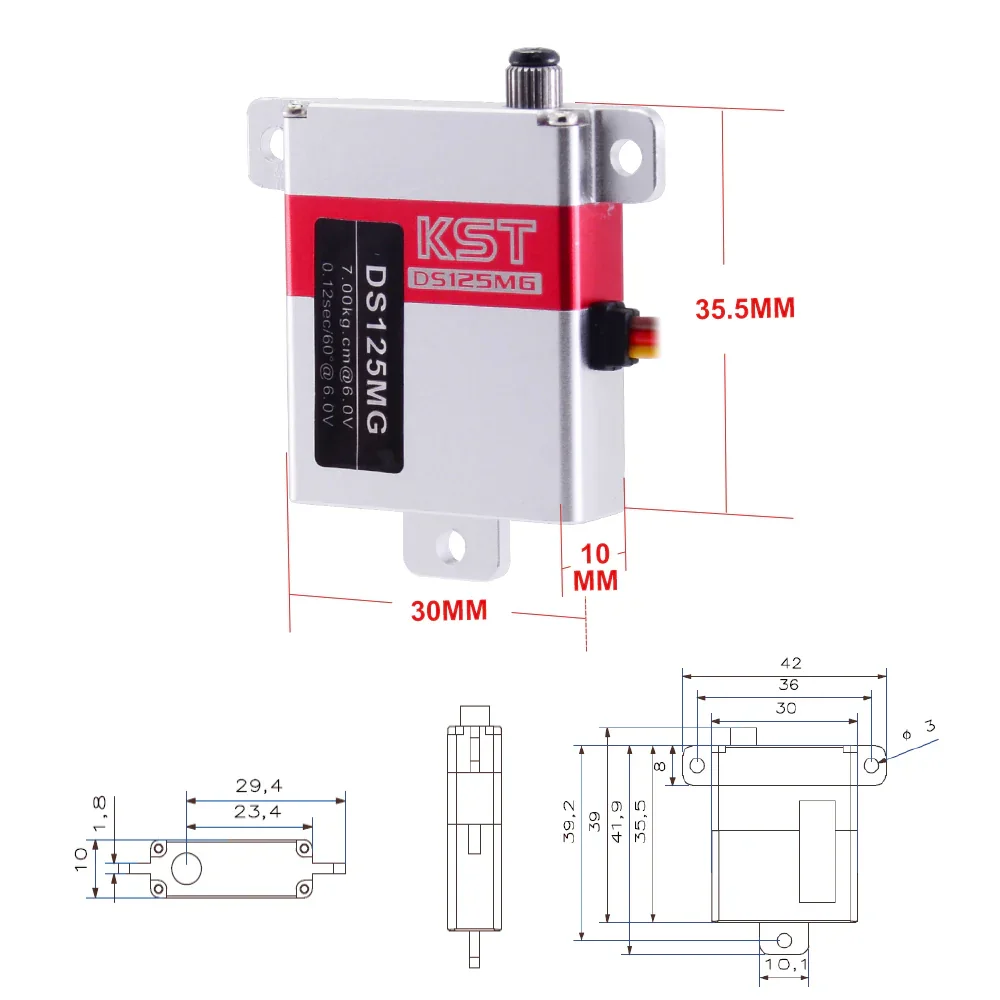 Servo RC 10mm Engrenages Métalliques pour Planeur - Compatible Universel