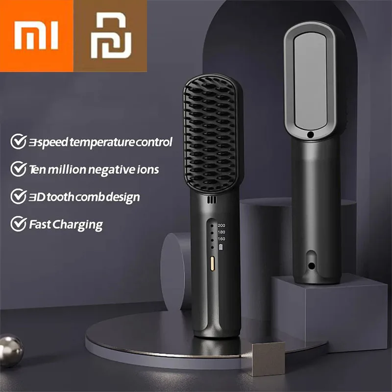 

Xiaomi Youpin расческа для выпрямления волос беспроводной выпрямитель для волос щетка USB перезаряжаемая расческа для выпрямления волос