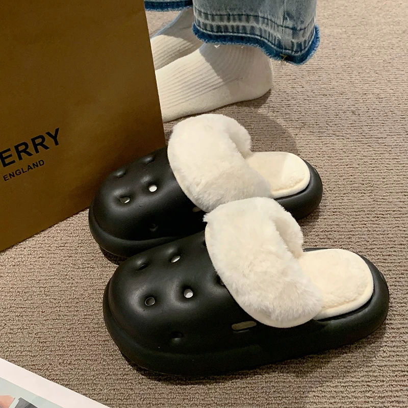 

Женские зимние домашние хлопковые тапочки, водонепроницаемые женские тапочки из ЭВА на плоской подошве, размеры 36-41