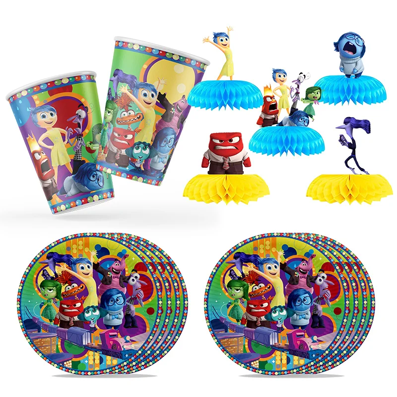 

Disney INSIDE OUT Theme Party Supplies Disposable Tableware Set Birthday Party Decoration Kids Decor Plates Cup Baby Shower