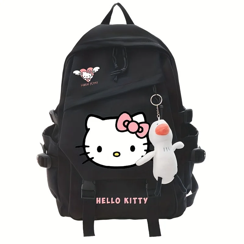 MINISO Large Capacity Hello Kitty Backpack Fashion Kawaii School Bag Waterproof Nylon Fabric for Girl Student 3