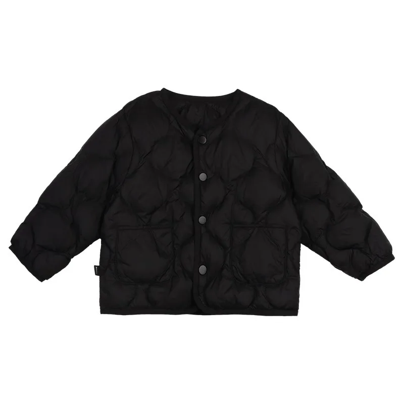 Girls Down Cotton Clothes Women Short Autumn New Children Fashionable Foreign Solid Color Coat Kids Jackets for Girls
