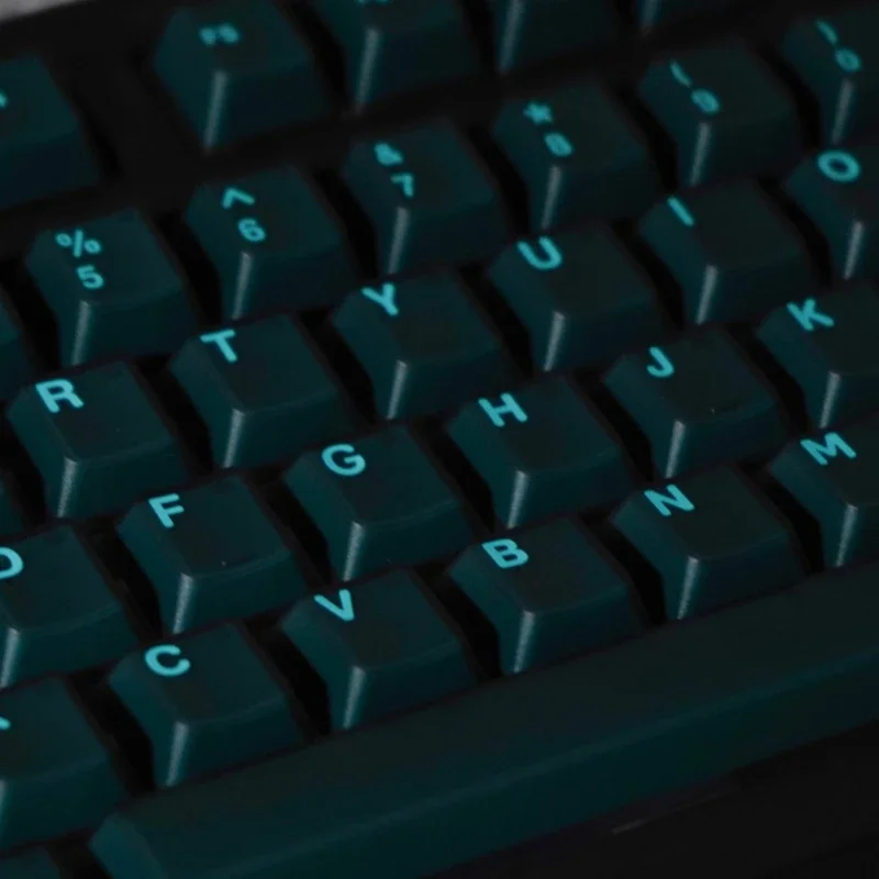 Echome-dark Jade Tema Keycap Grupo Abs Dupla Camada Translúcido Ciano Cereja Perfil Keycap para Teclado Mecânico