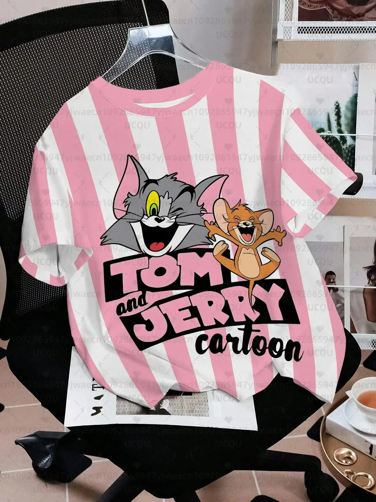 2026 Sommer Neue Herren- und Damen-T-Shirts mit Cartoon-Motiv Tom und Jerry, Kurzarm, Atmungsaktiv, Schnelltrocknend, Lässige Paar-T-Shirts – Detail 10