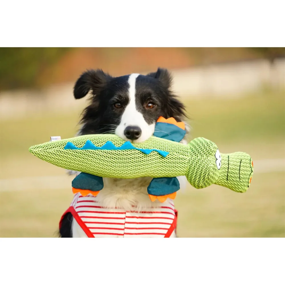 

Pet Dog Crocodile Toy Molar Teeth Bite-Resistant Cleaning Teddy Samo Small and Medium Dog Vocal Training Interactive Supplies