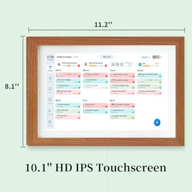 Digital Calendar and Smart Chore Chart, 10.1'' Touchscreen Family Organizer with Multi-Calendar Sync, Reward System, Photo Fram