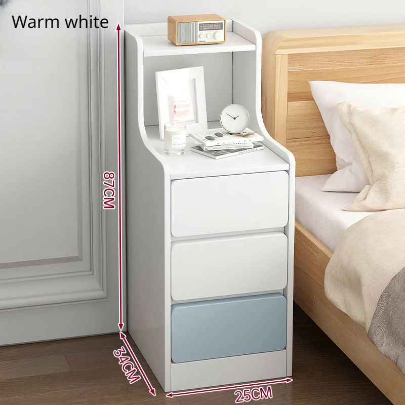 URBNLIVING Comodino Stretto In Legno Grigio – Con Cassetto E Ripiano – Perfetto Per Piccoli Spazi (25x25x70 Cm) - 5