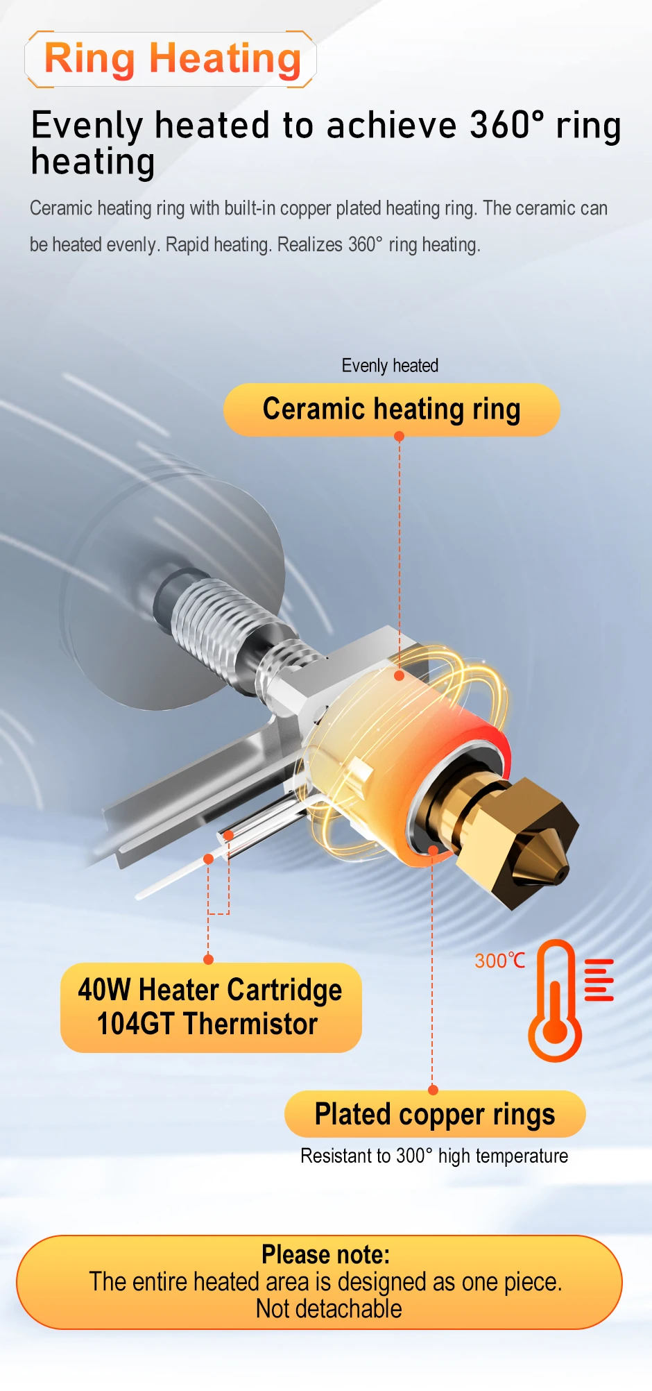 trianglelab chc hotend núcleo de aquecimento cerâmico de aquecimento rápido para dde orbiter kit ender blv atualização da impressora