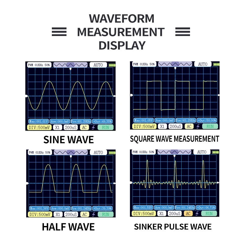 50M SCO2 dual-channel digital oscilloscope 10Mhz sampling rate 2.5 KSA/s analog bandwidth automatic PWM electronic repair tool 5