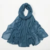 Nouveau Hijab en rayonne froissé pour femmes, écharpe musulmane, châles longs, Turban islamique solide, bandeau Heascarf, bandeau Ramandan