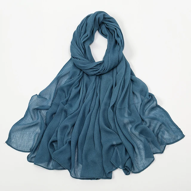 Nouveau Hijab en rayonne froissé pour femmes, écharpe musulmane, châles longs, Turban islamique solide, bandeau Heascarf, bandeau Ramandan
