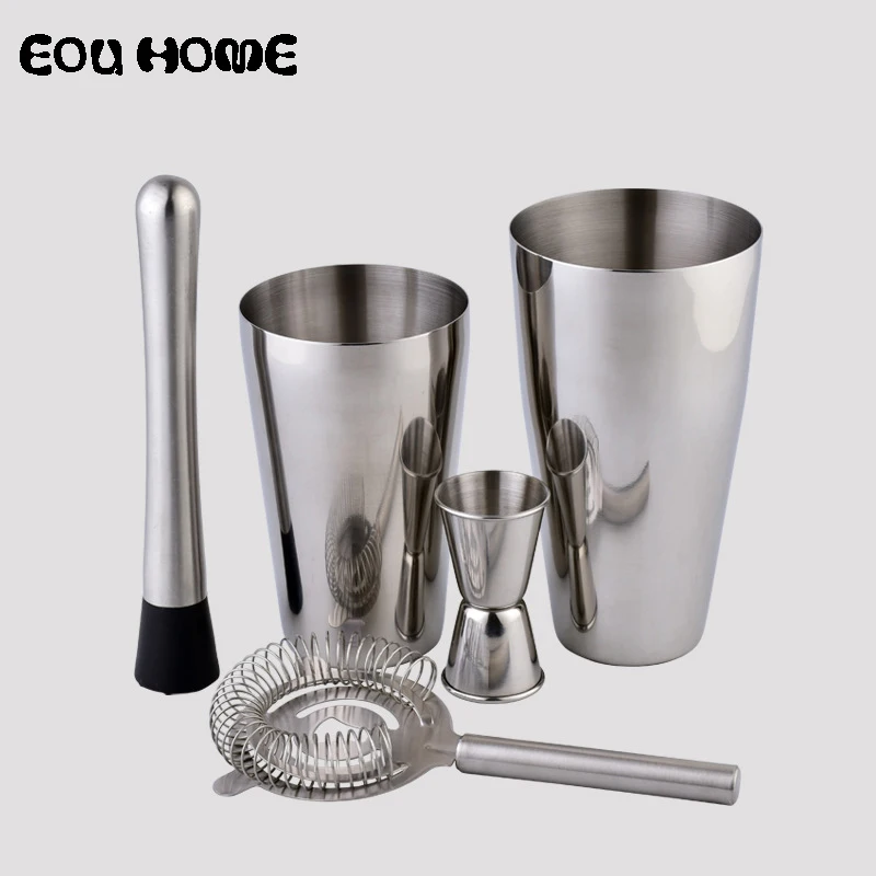 5Pcs/sets Stainless Steel Cocktail Shaker Bar Tools Wine Martini