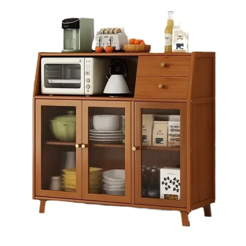 Wooden Buffet Cabinet Kitchen with 3 Storage Doors Wardrobe Chest Organizer Closet Sideboards Cabinet Furniture Living Room 5