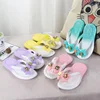 2024 Summer Baby Girls Slippers Children PVC Cartoon Bow Bear Print Flips Flops Beachwear Outdoor Non-slip Kids Shoes Size 24-35 2