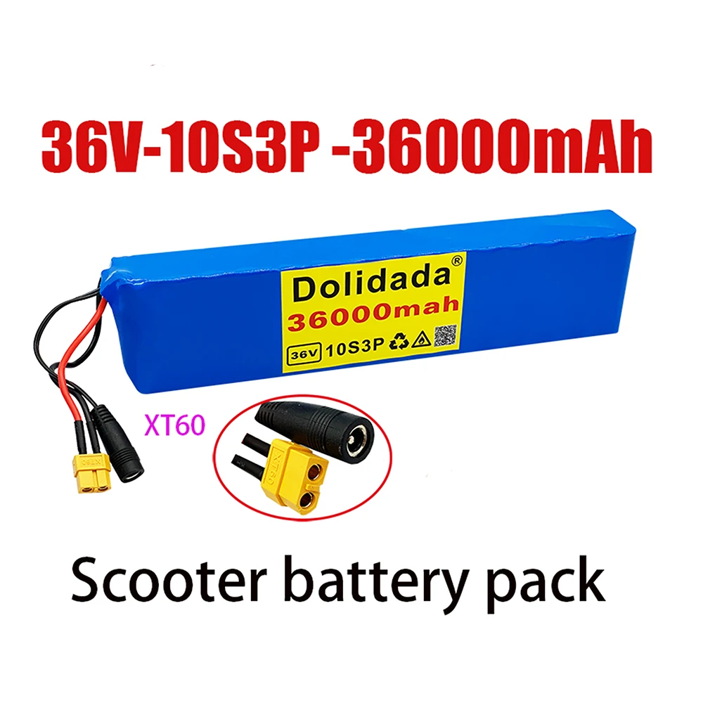 

Brand new 36V 36000mAh 600W 10s3p Li-ion battery pack 20A BMS M365 Pro eBike Bicycle Scooter XT60 or Tplug