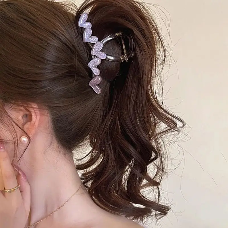 1/3pcs Love grabbing clip for women's new high-end and fresh Korean jelly color simple clip headband, forest hair clip