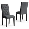 Modern Breathable Linen Fabric Dining Chair for Home/Kitchen/Living Room, Set of 2, 2