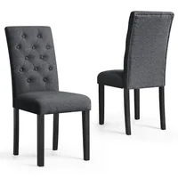 Modern Breathable Linen Fabric Dining Chair for Home/Kitchen/Living Room, Set of 2, 2