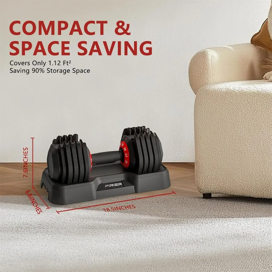 Adjustable Dumbbell Set 55LB Dumbbells Weight, 10-in-1 Weight Dumbbell with Anti-Slip Metal Handle and Bicep Supports for Compre