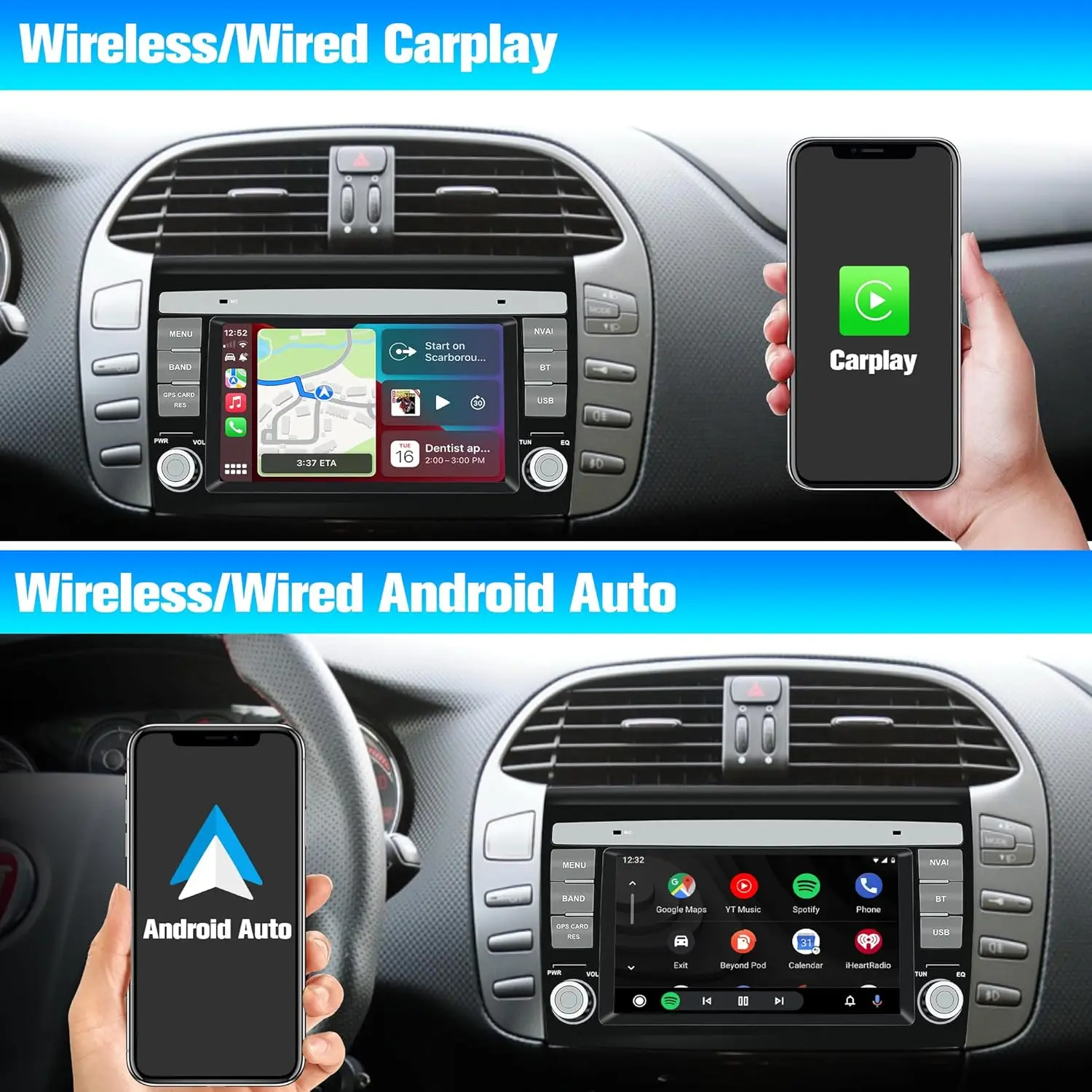 Car Radio for Fiat Bravo 2007-2012, Touch Screen Android 13 Stereo Support CarPl