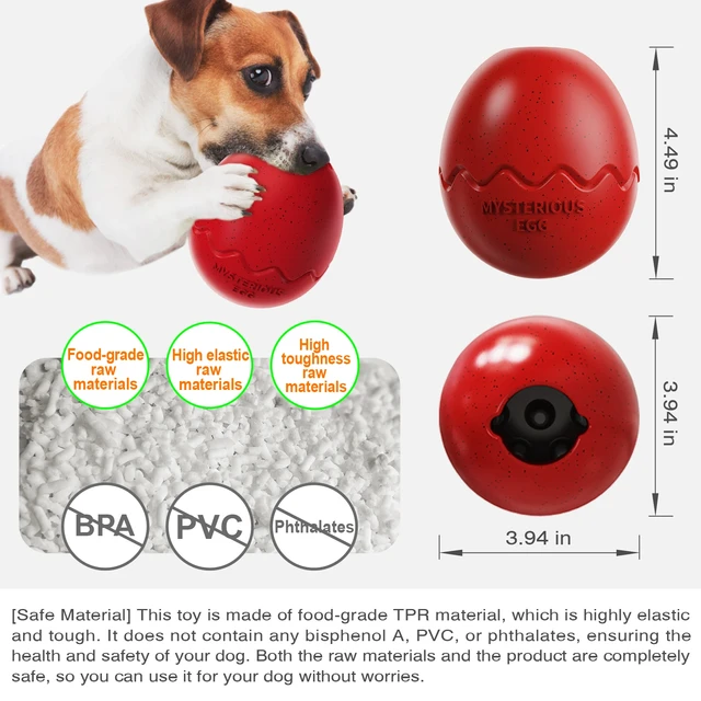 Dog Toy For Small Large Dogs Dinosaur Eggs Slow Feeder Pet Interactive Toys Release Anxiety French Bulldog Labrador Chew Toy 6