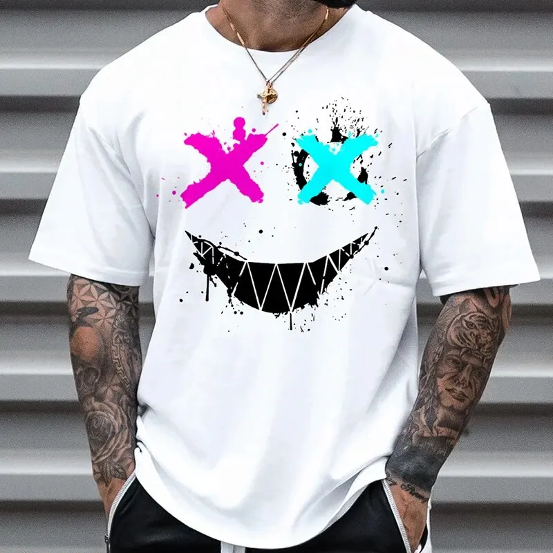 Digital Printing Short-Sleeved T-Shirt Men Summer Casual Tops