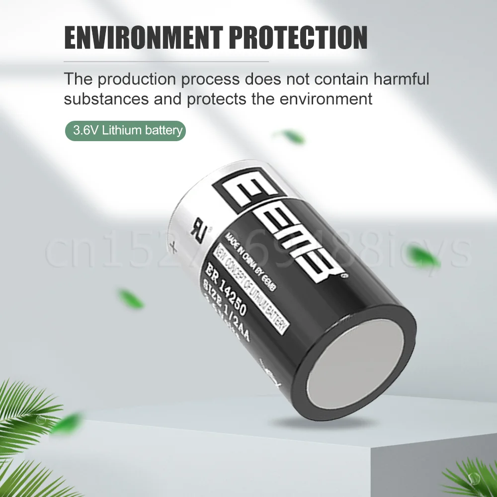 2PCS ER14250 14250 1/2 AA Battery 1200mAh 3.6V Non-rechargeable Lithium Battery For ETC PLC CNC Machine Tool Gas Water Meter lithium battery disposable battery
