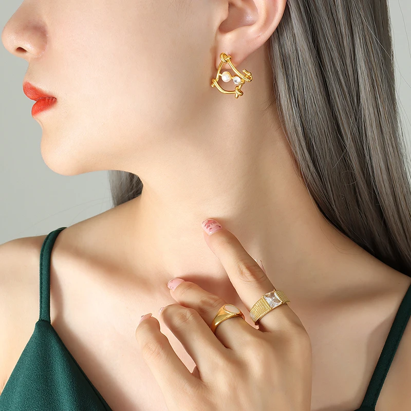 CINSY Jewelry Stainless Steel Earrings Jewelry For Women Kolczyki Brincos Piercing Christmas Aretes Earrings For Women Pendiente